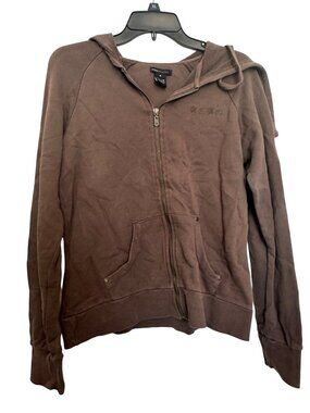 BCBG Max Azria Brown Cotton Hoodie Jacket M